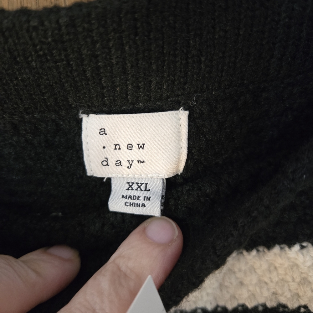 NWT, A New Day, Black and White Striped Skirt XXL. - Picture 2 of 6